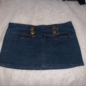 Mini blue denim skirt